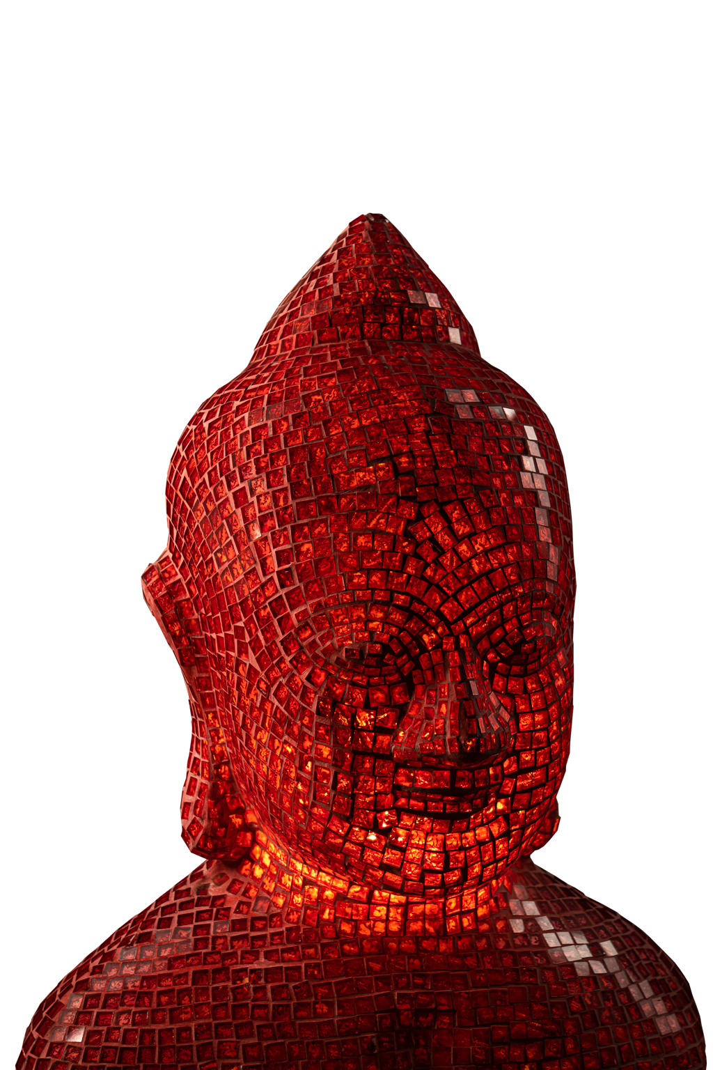 Red Buddha Glass Sculpture