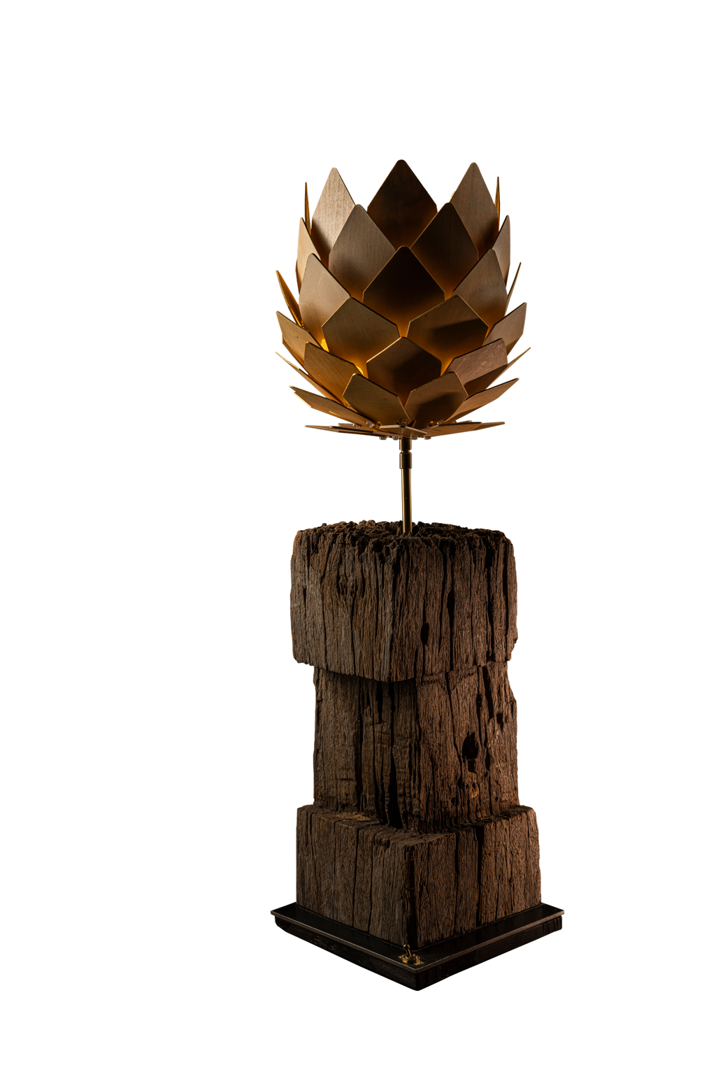 Wooden lotus light