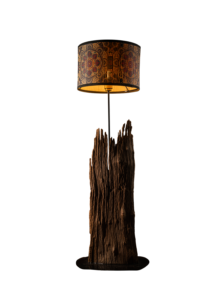 Bamboo Lamp with Driftwood Base