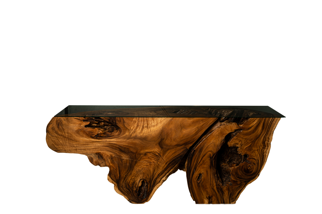 Solid Acacia Wood Slab Console Table