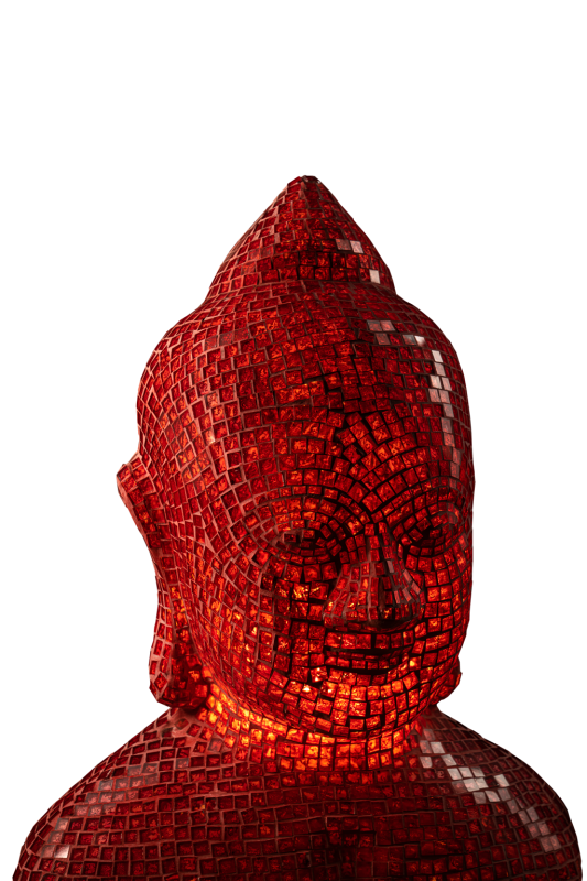 Red Buddha Glass Sculpture