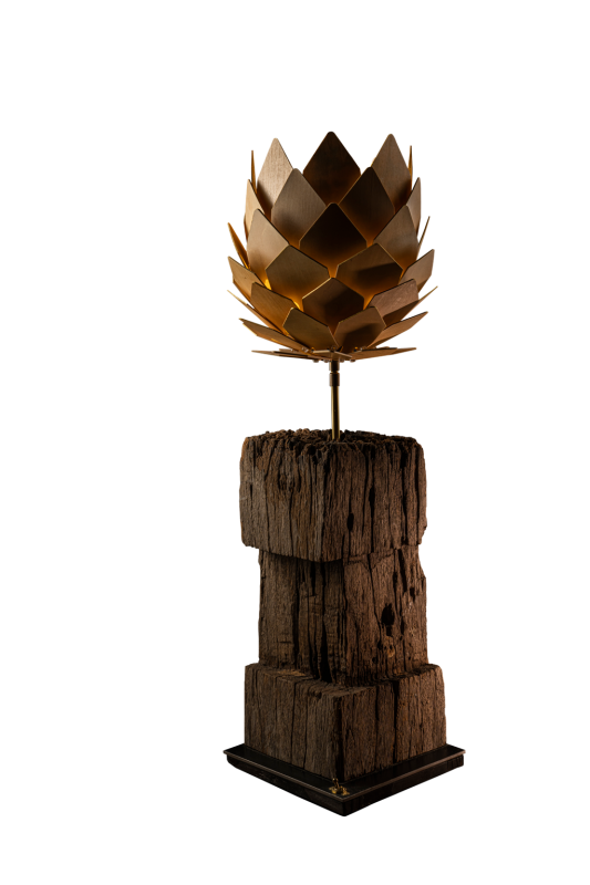 Wooden lotus light