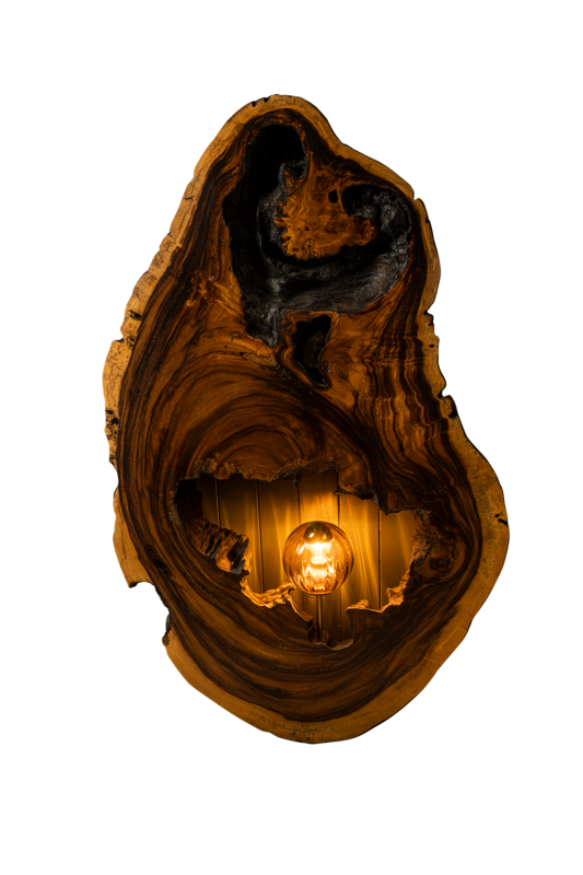 Acacia Burned Wood Turned Into Light